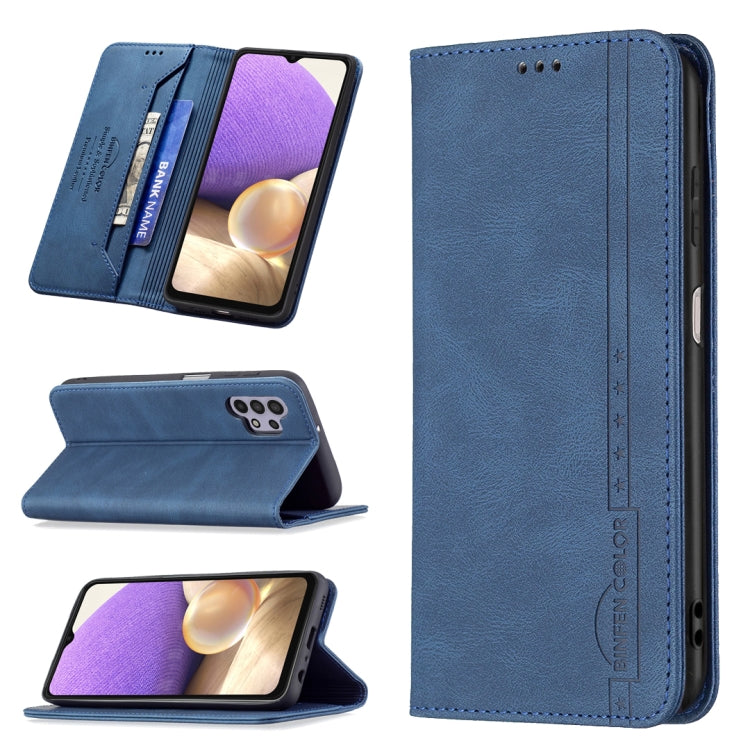 For Samsung Galaxy A32 5G Magnetic RFID Blocking Anti-Theft Leather Case with Holder & Card Slots & Wallet