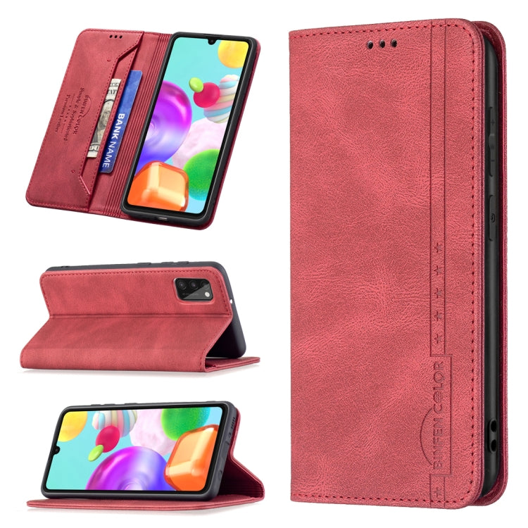 For Samsung Galaxy A41 Magnetic RFID Blocking Anti-Theft Leather Case with Holder & Card Slots & Wallet
