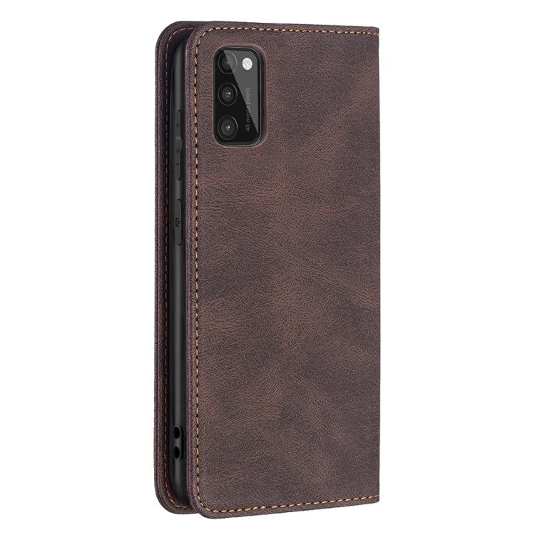 For Samsung Galaxy A41 Magnetic RFID Blocking Anti-Theft Leather Case with Holder & Card Slots & Wallet