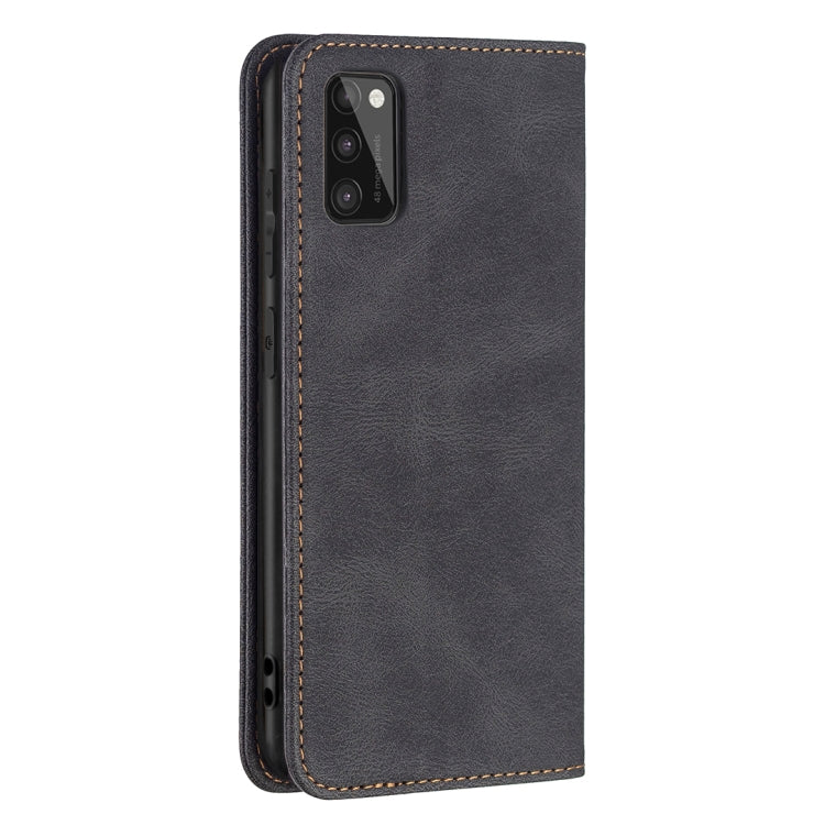 For Samsung Galaxy A41 Magnetic RFID Blocking Anti-Theft Leather Case with Holder & Card Slots & Wallet