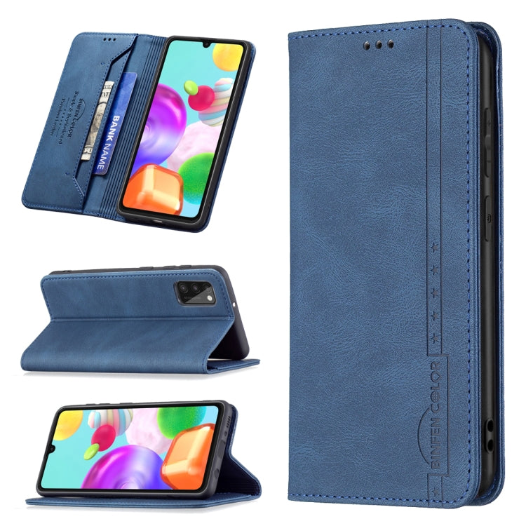 For Samsung Galaxy A41 Magnetic RFID Blocking Anti-Theft Leather Case with Holder & Card Slots & Wallet