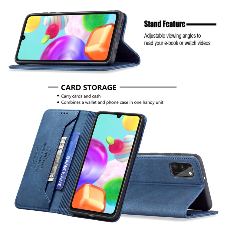 For Samsung Galaxy A41 Magnetic RFID Blocking Anti-Theft Leather Case with Holder & Card Slots & Wallet