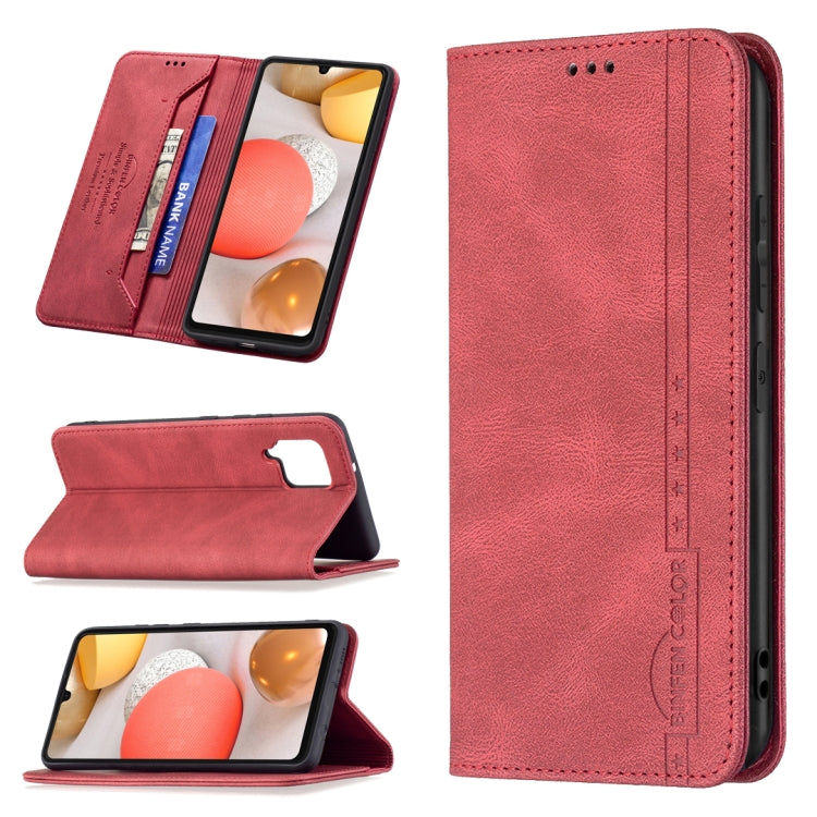 For Samsung Galaxy A42 Magnetic RFID Blocking Anti-Theft Leather Case with Holder & Card Slots & Wallet