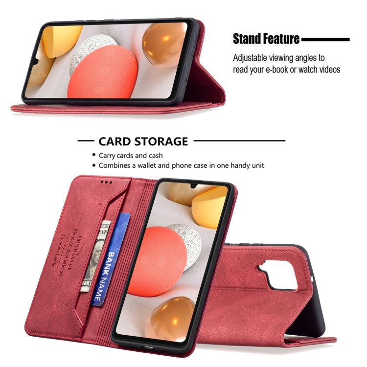 For Samsung Galaxy A42 Magnetic RFID Blocking Anti-Theft Leather Case with Holder & Card Slots & Wallet