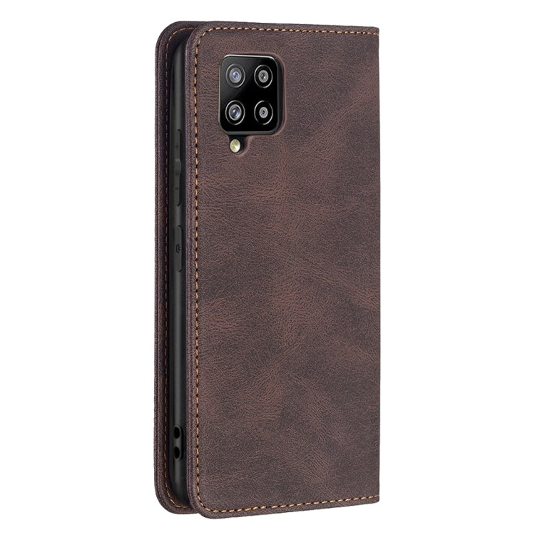 For Samsung Galaxy A42 Magnetic RFID Blocking Anti-Theft Leather Case with Holder & Card Slots & Wallet