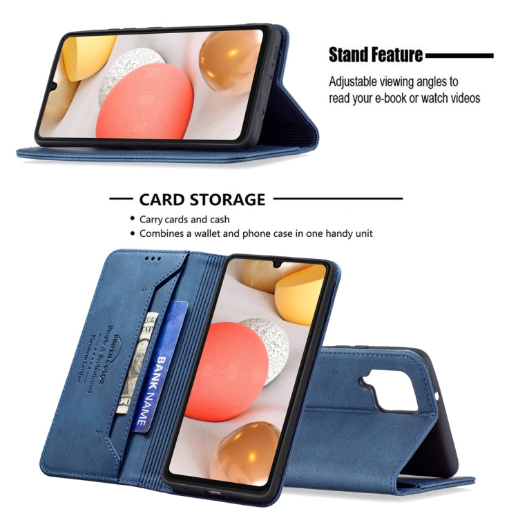 For Samsung Galaxy A42 Magnetic RFID Blocking Anti-Theft Leather Case with Holder & Card Slots & Wallet