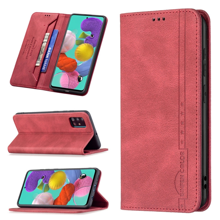 For Samsung Galaxy A51 Magnetic RFID Blocking Anti-Theft Leather Case with Holder & Card Slots & Wallet