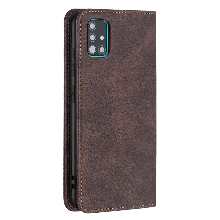 For Samsung Galaxy A51 Magnetic RFID Blocking Anti-Theft Leather Case with Holder & Card Slots & Wallet