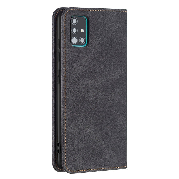 For Samsung Galaxy A51 Magnetic RFID Blocking Anti-Theft Leather Case with Holder & Card Slots & Wallet