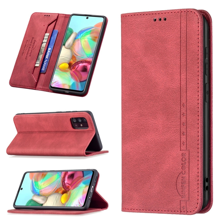 For Samsung Galaxy A71 Magnetic RFID Blocking Anti-Theft Leather Case with Holder & Card Slots & Wallet