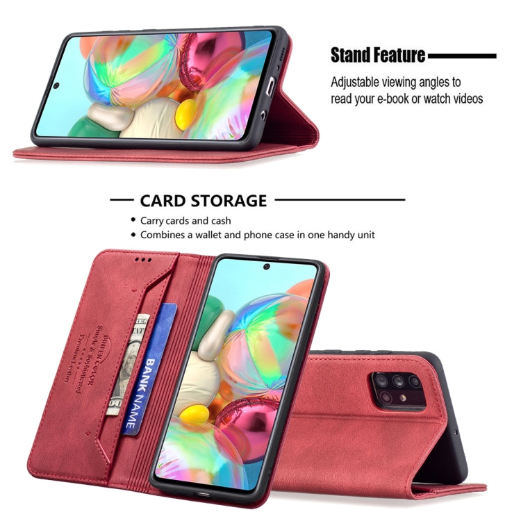 For Samsung Galaxy A71 Magnetic RFID Blocking Anti-Theft Leather Case with Holder & Card Slots & Wallet