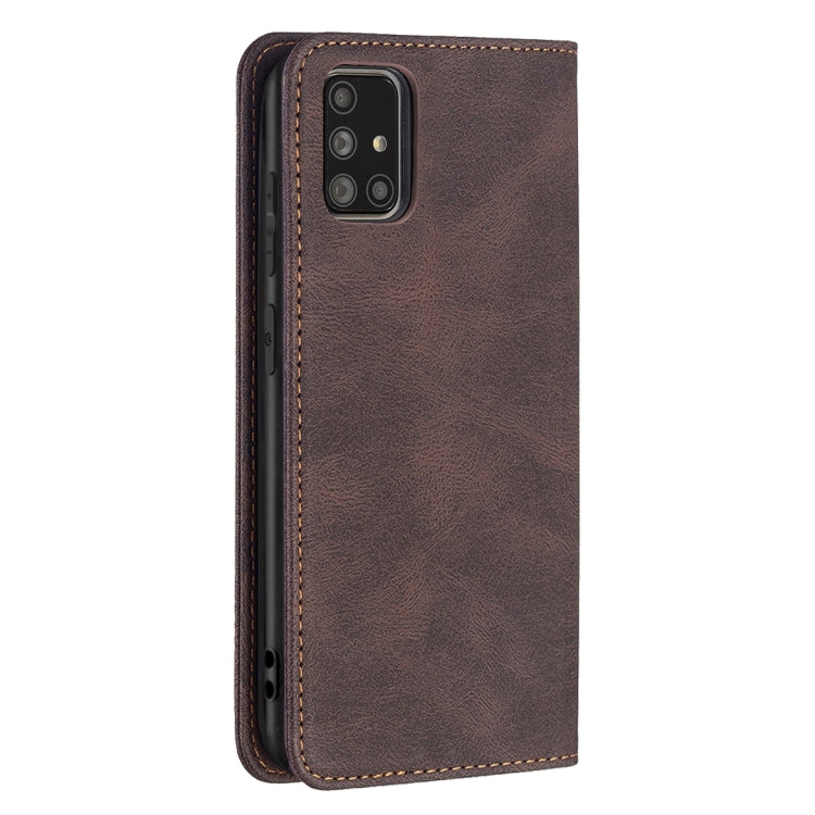 For Samsung Galaxy A71 Magnetic RFID Blocking Anti-Theft Leather Case with Holder & Card Slots & Wallet