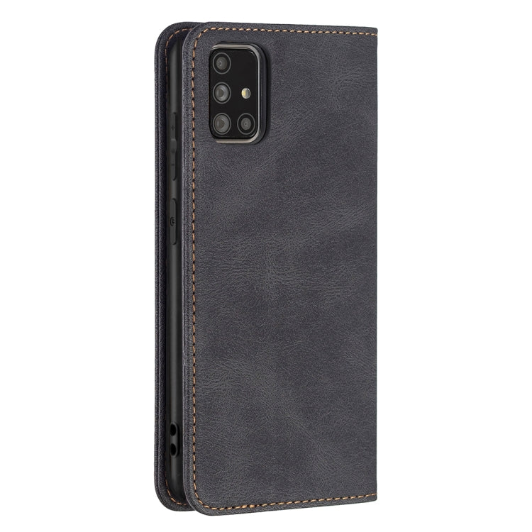 For Samsung Galaxy A71 Magnetic RFID Blocking Anti-Theft Leather Case with Holder & Card Slots & Wallet