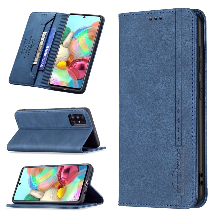 For Samsung Galaxy A71 Magnetic RFID Blocking Anti-Theft Leather Case with Holder & Card Slots & Wallet