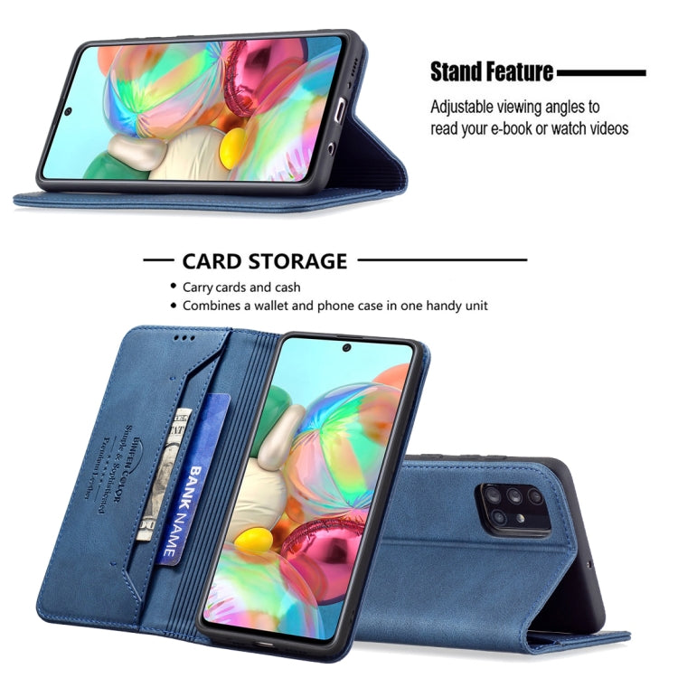 For Samsung Galaxy A71 Magnetic RFID Blocking Anti-Theft Leather Case with Holder & Card Slots & Wallet