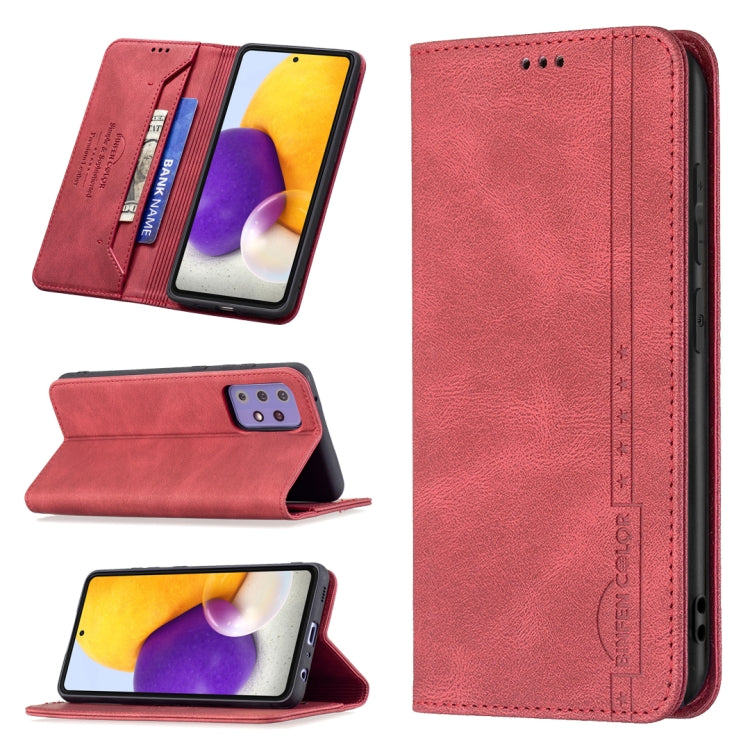 For Samsung Galaxy A72 5G / 4G Magnetic RFID Blocking Anti-Theft Leather Case with Holder & Card Slots & Wallet