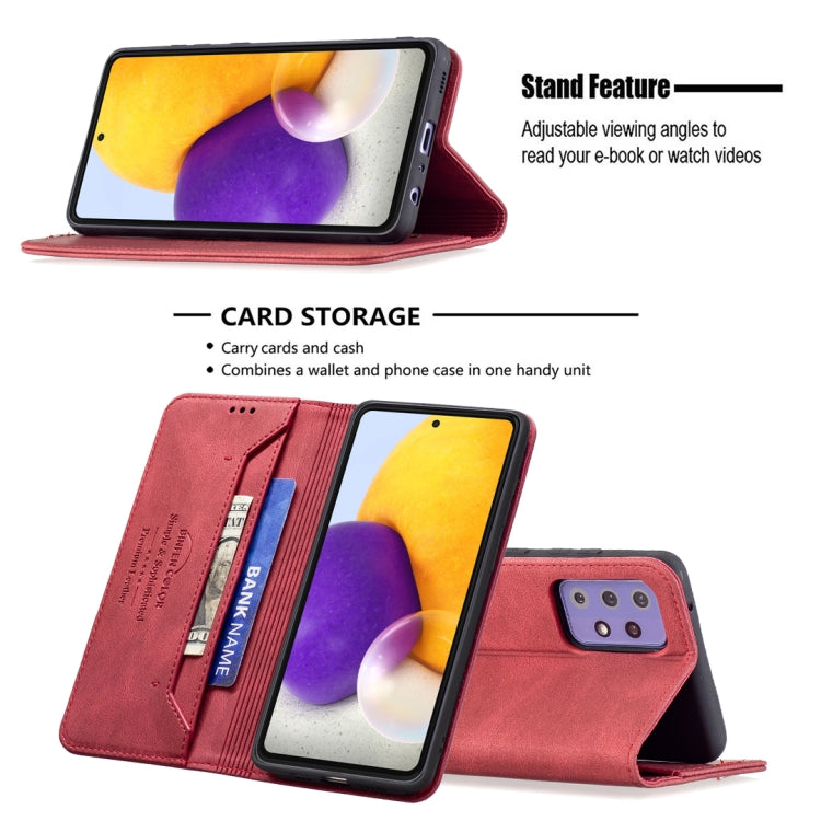 For Samsung Galaxy A72 5G / 4G Magnetic RFID Blocking Anti-Theft Leather Case with Holder & Card Slots & Wallet