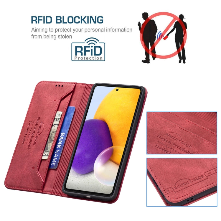For Samsung Galaxy A72 5G / 4G Magnetic RFID Blocking Anti-Theft Leather Case with Holder & Card Slots & Wallet