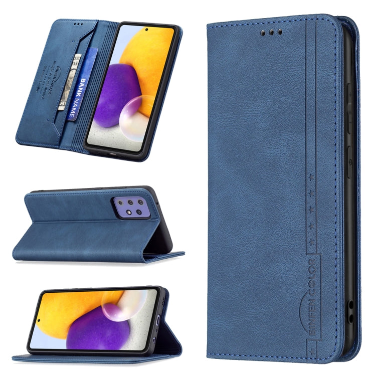 For Samsung Galaxy A72 5G / 4G Magnetic RFID Blocking Anti-Theft Leather Case with Holder & Card Slots & Wallet