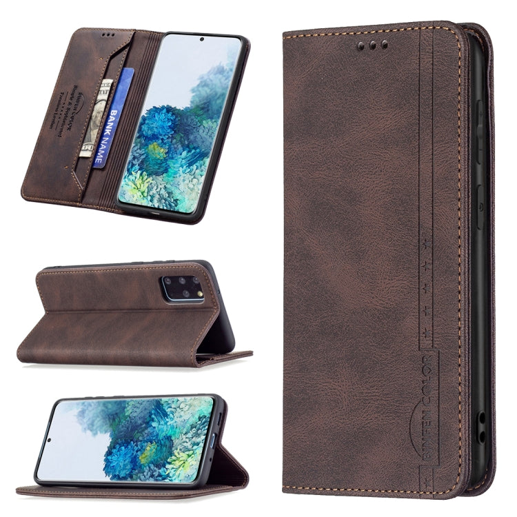 For Samsung Galaxy S20+ Magnetic RFID Blocking Anti-Theft Leather Case with Holder & Card Slots & Wallet