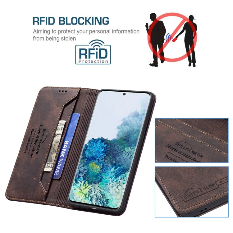 For Samsung Galaxy S20+ Magnetic RFID Blocking Anti-Theft Leather Case with Holder & Card Slots & Wallet