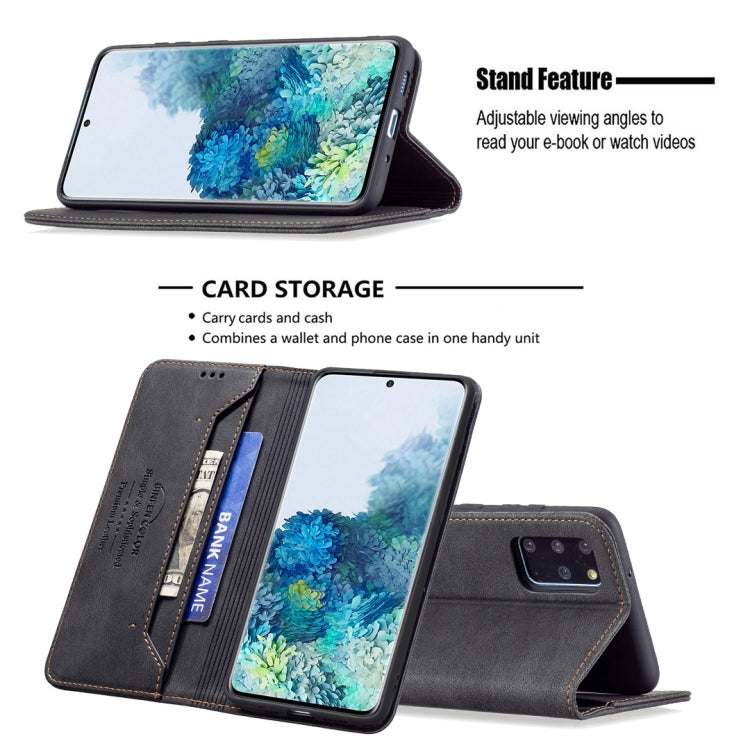 For Samsung Galaxy S20+ Magnetic RFID Blocking Anti-Theft Leather Case with Holder & Card Slots & Wallet
