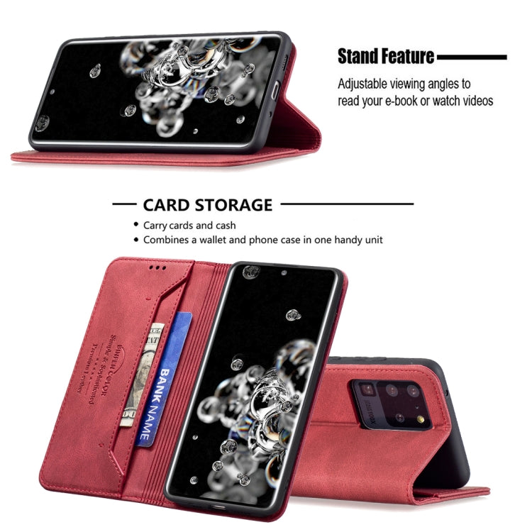 For Samsung Galaxy S20 Ultra Magnetic RFID Blocking Anti-Theft Leather Case with Holder & Card Slots & Wallet