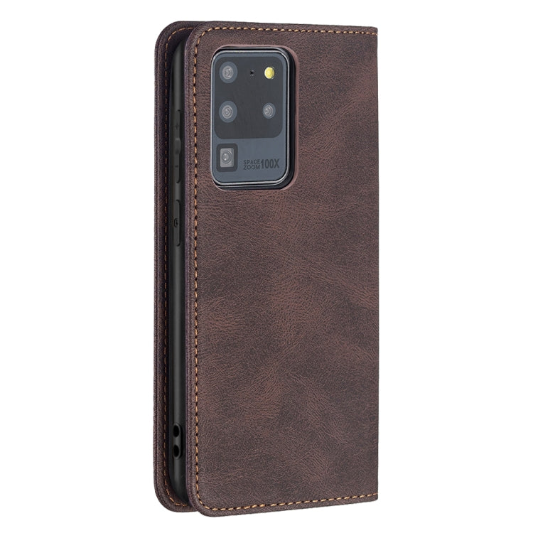 For Samsung Galaxy S20 Ultra Magnetic RFID Blocking Anti-Theft Leather Case with Holder & Card Slots & Wallet