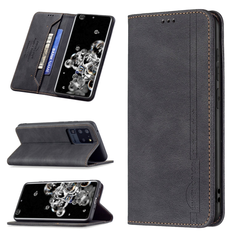 For Samsung Galaxy S20 Ultra Magnetic RFID Blocking Anti-Theft Leather Case with Holder & Card Slots & Wallet