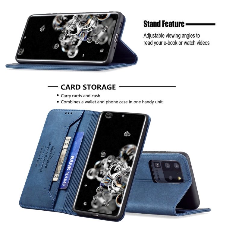 For Samsung Galaxy S20 Ultra Magnetic RFID Blocking Anti-Theft Leather Case with Holder & Card Slots & Wallet