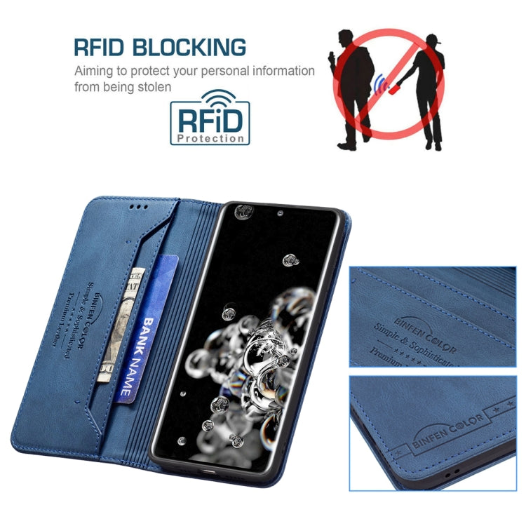For Samsung Galaxy S20 Ultra Magnetic RFID Blocking Anti-Theft Leather Case with Holder & Card Slots & Wallet