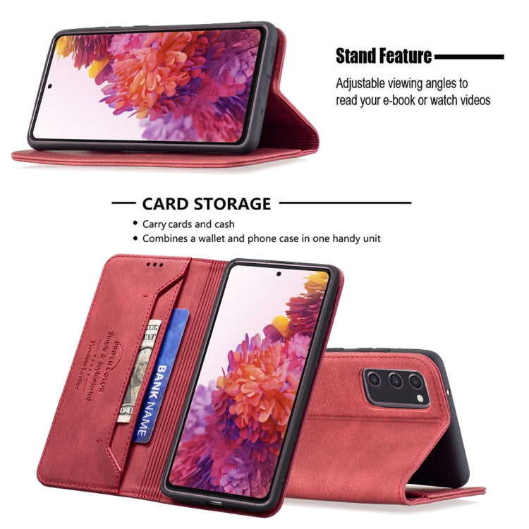 For Samsung Galaxy S20 FE Magnetic RFID Blocking Anti-Theft Leather Case with Holder & Card Slots & Wallet