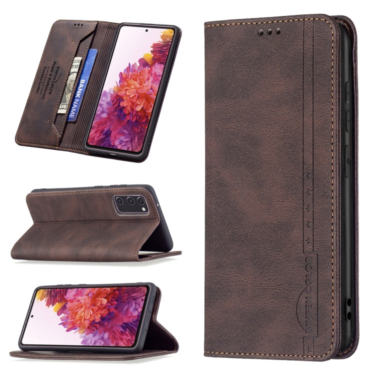For Samsung Galaxy S20 FE Magnetic RFID Blocking Anti-Theft Leather Case with Holder & Card Slots & Wallet