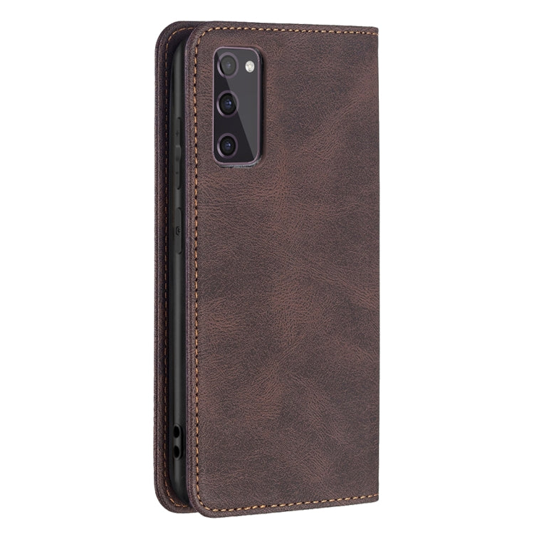 For Samsung Galaxy S20 FE Magnetic RFID Blocking Anti-Theft Leather Case with Holder & Card Slots & Wallet