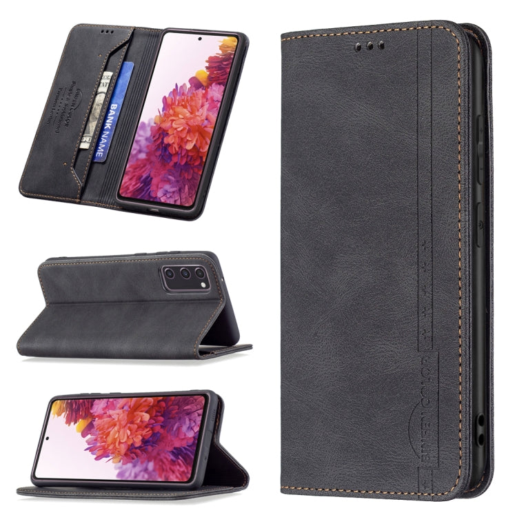 For Samsung Galaxy S20 FE Magnetic RFID Blocking Anti-Theft Leather Case with Holder & Card Slots & Wallet