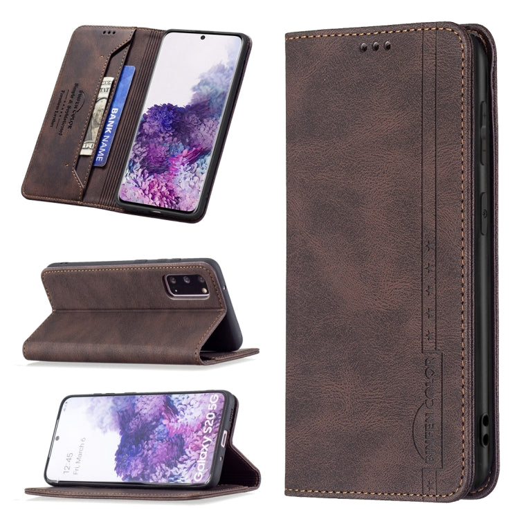 For Samsung Galaxy S20 Magnetic RFID Blocking Anti-Theft Leather Case with Holder & Card Slots & Wallet