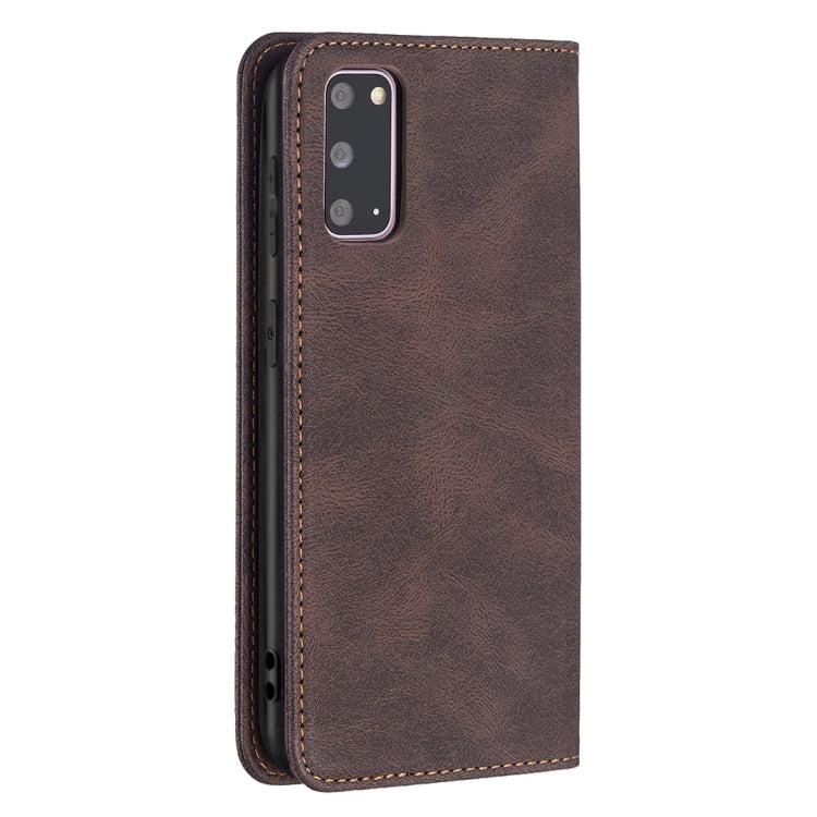 For Samsung Galaxy S20 Magnetic RFID Blocking Anti-Theft Leather Case with Holder & Card Slots & Wallet