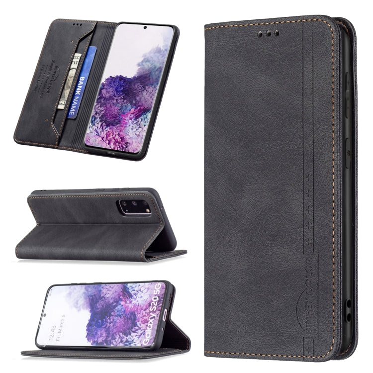 For Samsung Galaxy S20 Magnetic RFID Blocking Anti-Theft Leather Case with Holder & Card Slots & Wallet