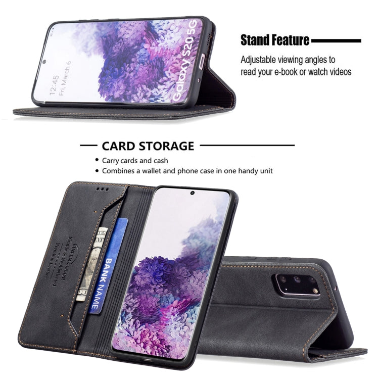 For Samsung Galaxy S20 Magnetic RFID Blocking Anti-Theft Leather Case with Holder & Card Slots & Wallet