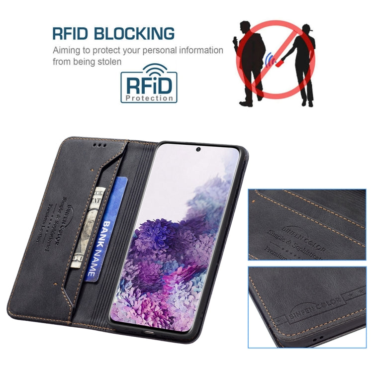 For Samsung Galaxy S20 Magnetic RFID Blocking Anti-Theft Leather Case with Holder & Card Slots & Wallet