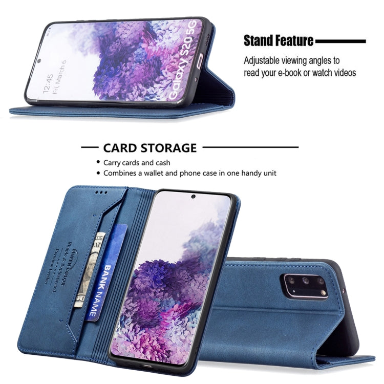 For Samsung Galaxy S20 Magnetic RFID Blocking Anti-Theft Leather Case with Holder & Card Slots & Wallet