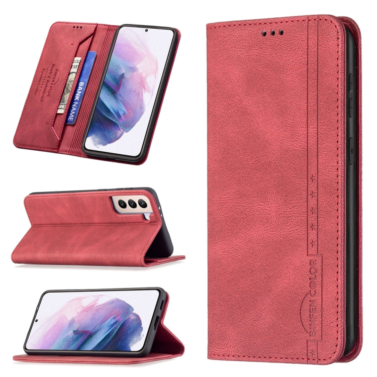 For Samsung Galaxy S21+ 5G Magnetic RFID Blocking Anti-Theft Leather Case with Holder & Card Slots & Wallet
