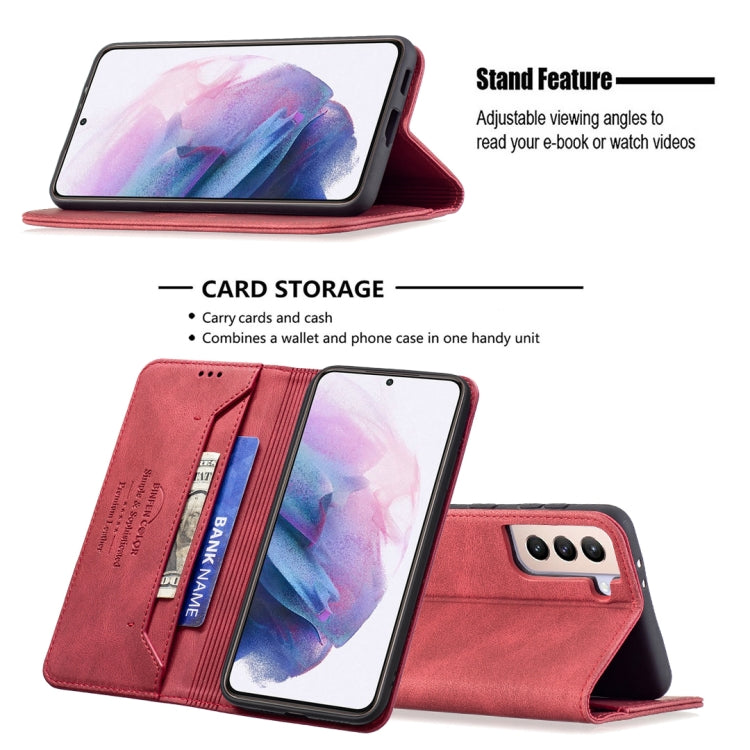 For Samsung Galaxy S21+ 5G Magnetic RFID Blocking Anti-Theft Leather Case with Holder & Card Slots & Wallet