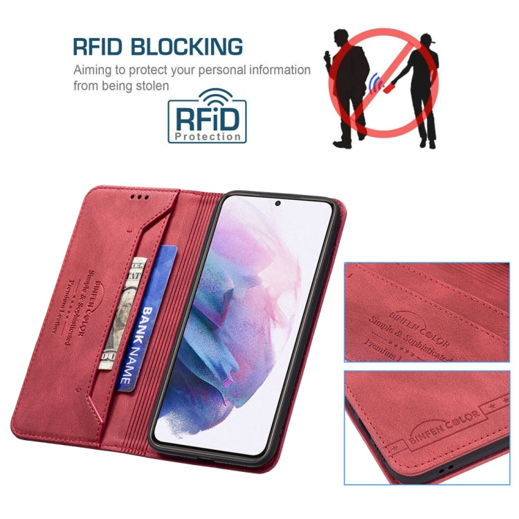 For Samsung Galaxy S21+ 5G Magnetic RFID Blocking Anti-Theft Leather Case with Holder & Card Slots & Wallet