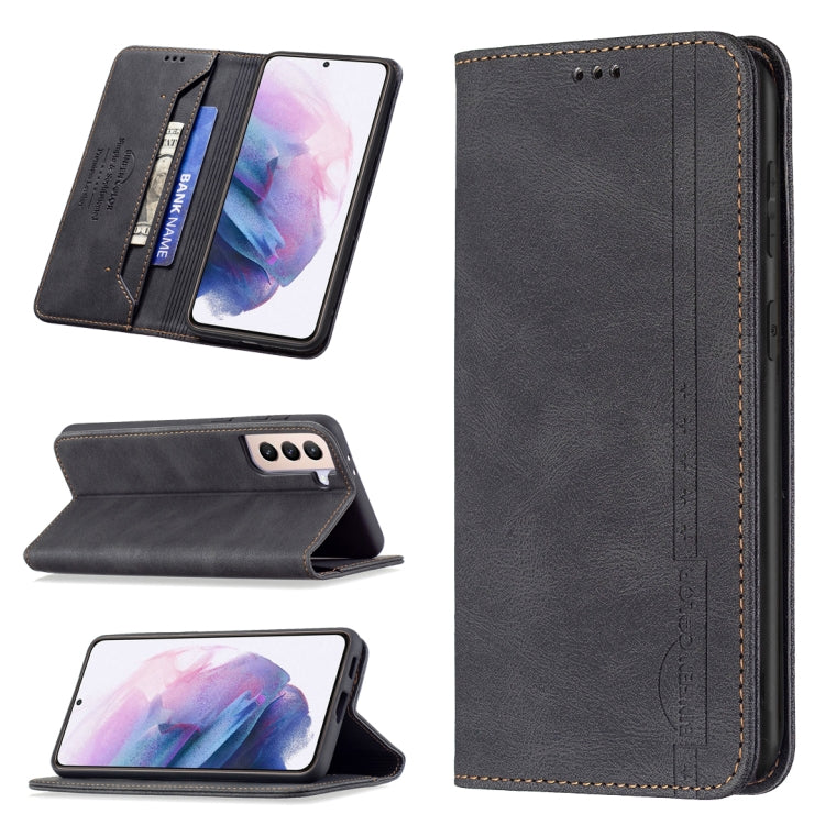 For Samsung Galaxy S21+ 5G Magnetic RFID Blocking Anti-Theft Leather Case with Holder & Card Slots & Wallet