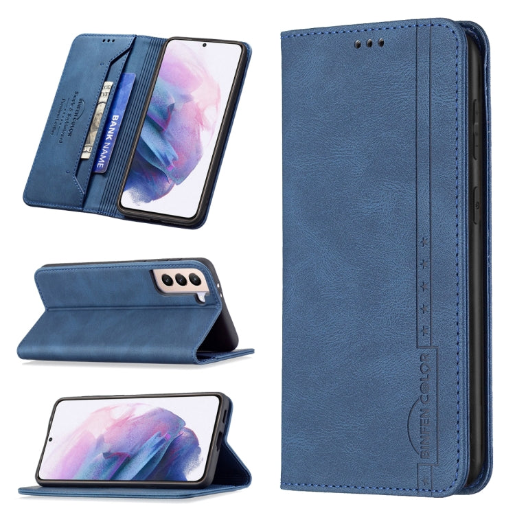 For Samsung Galaxy S21+ 5G Magnetic RFID Blocking Anti-Theft Leather Case with Holder & Card Slots & Wallet