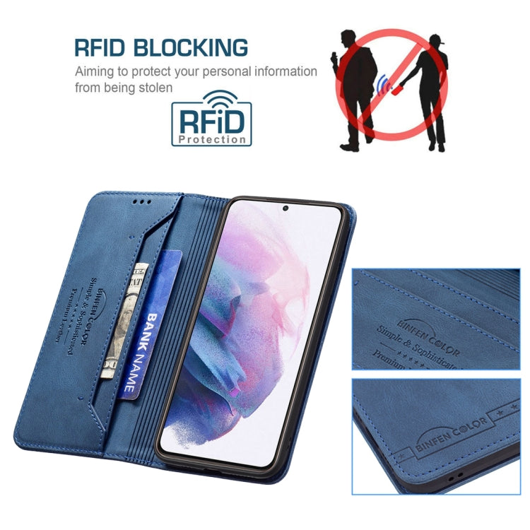 For Samsung Galaxy S21+ 5G Magnetic RFID Blocking Anti-Theft Leather Case with Holder & Card Slots & Wallet