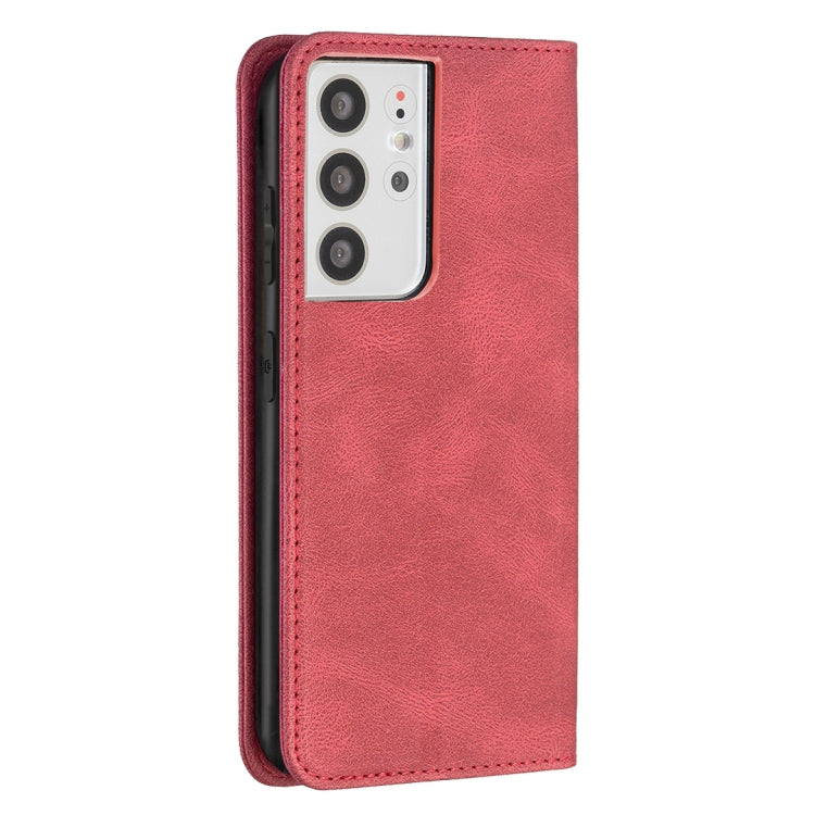 For Samsung Galaxy S21 Ultra 5G Magnetic RFID Blocking Anti-Theft Leather Case with Holder & Card Slots & Wallet