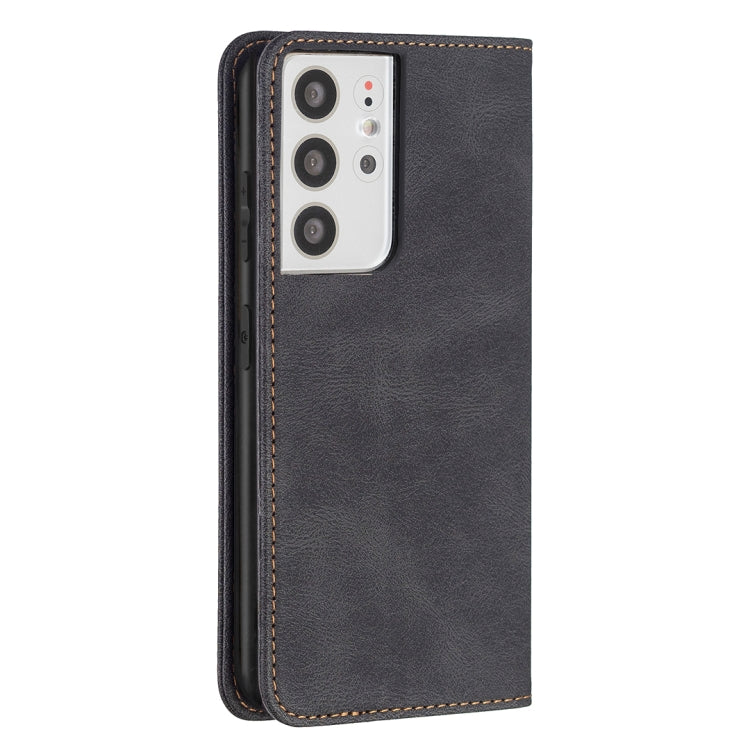 For Samsung Galaxy S21 Ultra 5G Magnetic RFID Blocking Anti-Theft Leather Case with Holder & Card Slots & Wallet