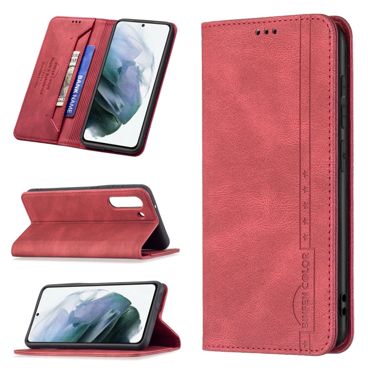 For Samsung Galaxy S21 FE 5G Magnetic RFID Blocking Anti-Theft Leather Case with Holder & Card Slots & Wallet